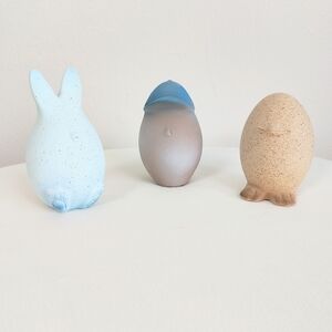 Tahua Egg Set Decorative Easter Eggs Ceramic Bunny Handmade Peru Cute Funny